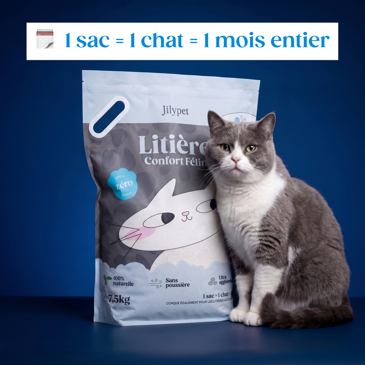 Litière minérale agglomérante 100 % naturelle