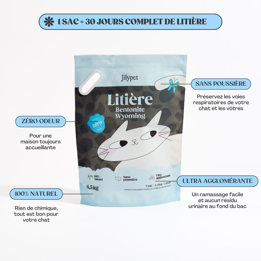 Litière minérale agglomérante 100 % naturelle